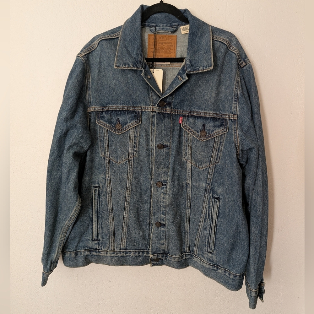 Levis Premium Denim Trucker Jacket Type 3 Vintage Fit Mens XL New Blue